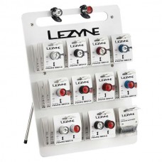 Стенд LEZYNE LED FEMTO DRIVE POP, Настенный стенд включает 12 LED FEMTO DRIVE FRONT, 12 LED FEMTO DRIVE REAR, 6 LED FEMTO DRIVE PAIRS, 4 EXTRA BATTERY PACKS (1 EXTRA FEMTO FRONT 1 EXTRA FEMTO REAR FOR DISPLAY PURPOSE)