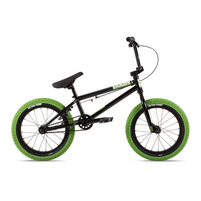Велосипед Stolen 16" AGENT 2021 BLACK W/ NEON GREEN TIRES