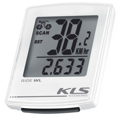 Велокомпьютер беспроводной KLS Ride WL 16-функций белый