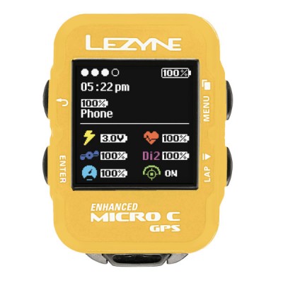 GPS компьютер LEZYNE MICRO C GPS WATCH COLOR Желтый  COLOR GPS WATCH UNIT, HANDLEBAR ADAPTER, USB CHARGER CABLE INCLUDED