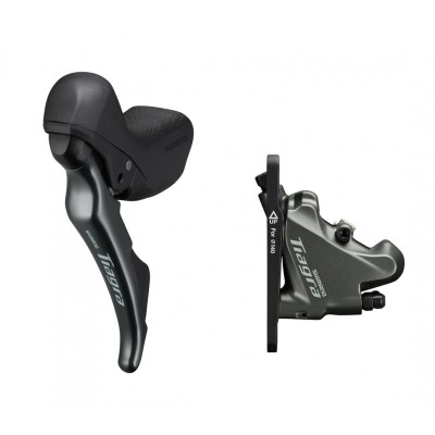 Тормоз гидравлический дисковый для шоссе Shimano 4720, переднее (левая ручка 2-скор, калипер, гидролиния 1000мм) Тормоз гидравлический дисковый для шоссе Shimano 4720, переднее (левая ручка 2-скор, калипер, гидролиния 1000мм)