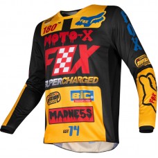 Детская мото джерси FOX YTH 180 CZAR JERSEY [BLK/YLW]