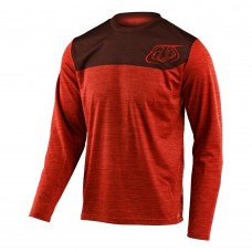 Джерси TLD Flowline L/S Jersey [Shield Heather Tangerine/Dark Slate] размер LG