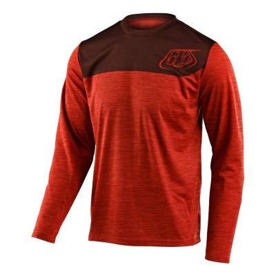 Джерси TLD Flowline L/S Jersey [Shield Heather Tangerine/Dark Slate] размер LG