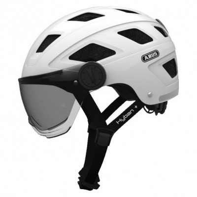 Вело шлем ABUS HYBAN + smoke visor White Cream M/L (56-61 см)