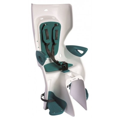 Сиденье задн. Bellelli Summer Сlamp (на багажник) до 22кг, белое с бирюзовой подкладкой