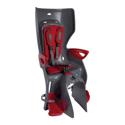 Сиденье задн. Bellelli Summer Сlamp (на багажник) до 22кг, серое с красной подкладкой