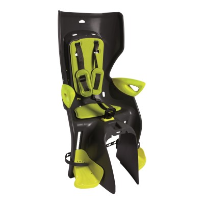 Сиденье задн. Bellelli Summer Сlamp (на багажник) до 22кг, тёмно-серое с салатовой подкладкой (HI Vision)