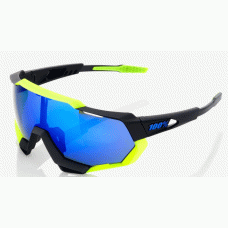 Велосипедные очки Ride 100% SPEEDTRAP - Soft Tact Black Neon Yellow - Blue Mirror Lens, Mirror Lens