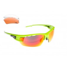 Вело очки  ONRIDE Lead матовые зеленые РС линзы RevoRed--Clear--Orange категории 1