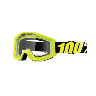 Детские мото очки 100% STRATA JR Goggle Neon Yellow - Clear Lens 