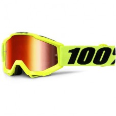 Детские мото очки 100% ACCURI Youth Goggle Fluo Yellow - Mirror Red Lens