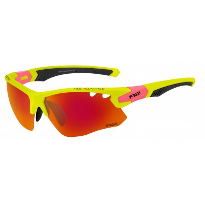 Очки R2 Crown 2020 оправа желтая (матовая) линзы grey покрытие red black Revo (CAT. 2)