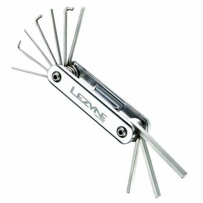 Мультитул LEZYNE ALLEN BLOCK, серебристый, Алюминиевые ручки, биты из нержавеющей стали, 10 размеров шестигранников
