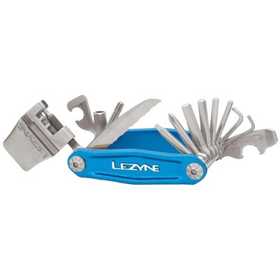 Мультитул LEZYNE STAINLESS - 20, голубой, Алюминиевые ручки, биты из нержавеющей стали, выжимка цепи, нож