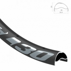 Обід Black Jack SL 30 29" ( 622x30 ) 28 отворів Tubeless асимметричный чорний FV (30H3R28AB0)