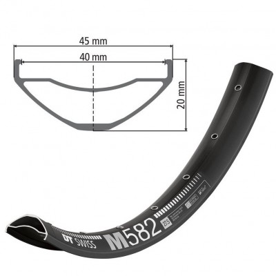 Обод DT Swiss M 582 27x40 DISK BRAKE 28отв.