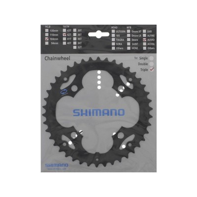 Звезда шатунов Shimano FC-M410 ALIVIO, 42зуб, совместимая с защитой, черный 8-скоростей