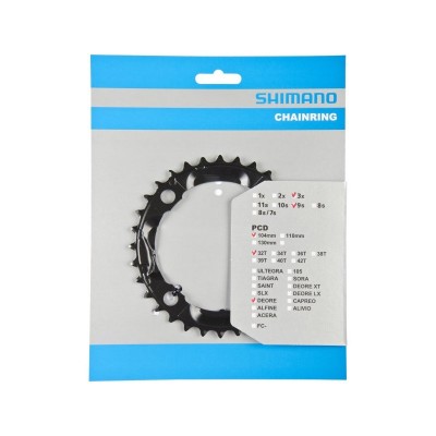 Звезда шатунов Shimano FC-M590 DEORE / M430 / M391 32зуб. черн, 9 скоростей