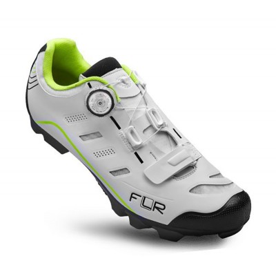 Велосипедные туфли МТБ FLR F-75 (+ носки.) белый / неоновый желтый