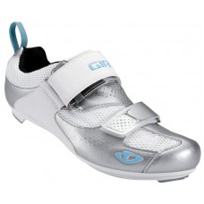 Велосипедные туфли триатлон женские Giro Flynt Tri W серебряный / белый / синий р.38