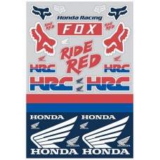 Лист наклеек FOX HONDA TRACK PACK 12"x18"