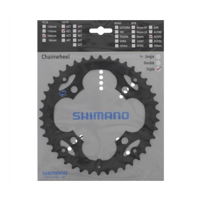 Звезда шатунов FC-M410 ALIVIO, 42зуб, совместимая с защитой, черный 8-скоростей