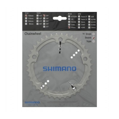 Звезда шатунов FC-4600 TIAGRA, 39зуб. серебр. (5-лапка) Звезда шатунов FC-4600 TIAGRA, 39зуб. серебр. (5-лапка)