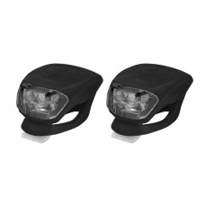 КОМПЛЕКТ: Свет переднее Longus2LED / 2 ф-ции + заднее 2LED / 2 ф-ции, черный