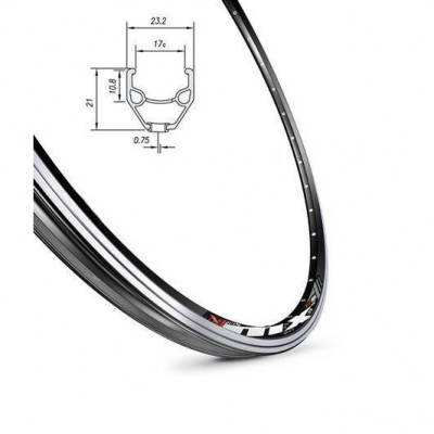 Обод Mach1 MX 27.5" V-brake 32 отв черный Обод Mach1 MX 27.5" V-brake 32 отв черный