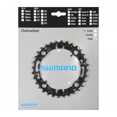 Звезда шатунов FC-M448 / 442, 32зуб, черный, 9 скоростей Звезда шатунов FC-M448 / 442, 32зуб, черный, 9 скоростей