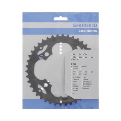 Звезда шатунов FC-M415, 42зуб, черный, 7/8-скоростей.