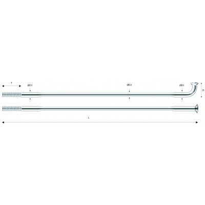 Спица Pillar PDB1415 длина 262 мм серый упаковка 10шт.