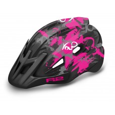 Шолом R2 Wheelie колір чорний. рожевий. білий матовий р. M: 56-58 cm