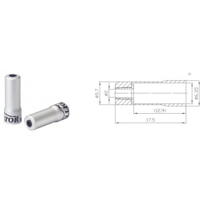 Наконечник Alligator для тормозной рубашки латунный с пыльником. уп.20 шт