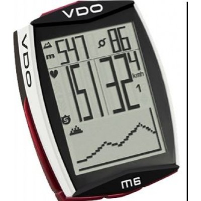 Велокомпьютер VDO M6 WL беспроводной черно-белый