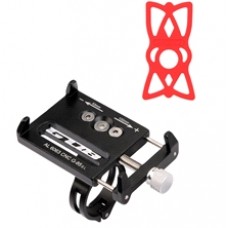 Тримач гаджета GUB G-85SL на кермо/винос алюмінієвий з силіконовим хомутом та рел'єфним лого. чорний