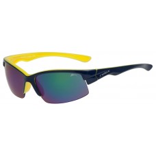 Окуляри Relax Cantin 2019 дитячі оправа глянцева синьо-жовта лінза зелена REVO AURORA (CAT.3)