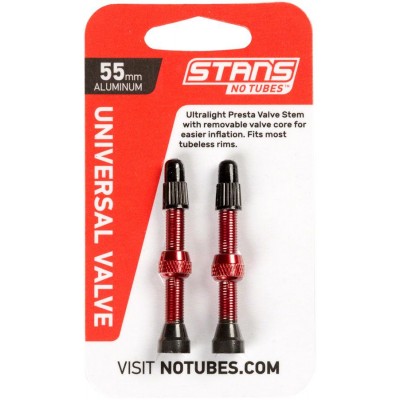 Бескамерный ниппель Stan's Notubes FV 55мм (2шт на блистере) красные