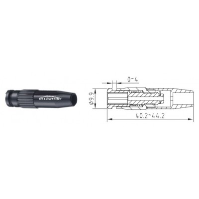 Регулятор Alligator для натягивания тросика шоссейной трансмиссии черный. комплект